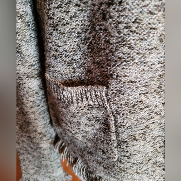 Preswick & Moore Cardigan Sweater with Fringe Sz M Gray - Picture 6 of 8